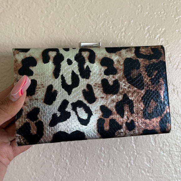 Bebe Leopard Clutch Bag - Picture 1 of 9